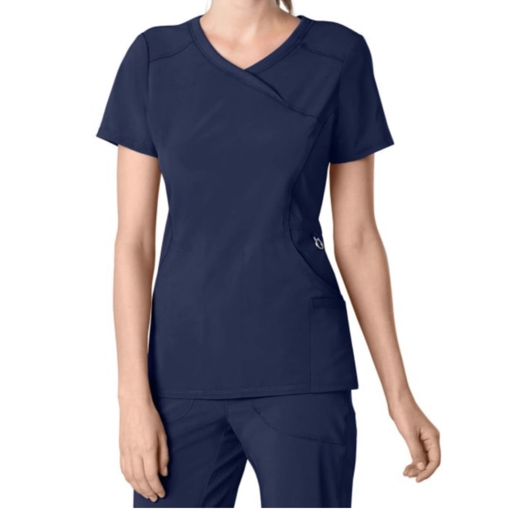 Cherokee Infinity Mock Wrap Scrub Top